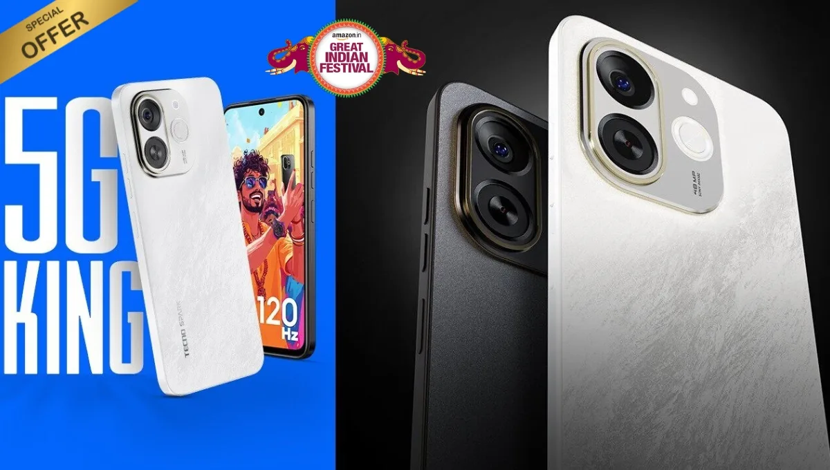Amazon Diwali Sale 2025: सिर्फ ₹7,999 में मिल रहा है Tecno Spark 30C 5G, 8GB RAM के साथ जबरदस्त ऑफर
