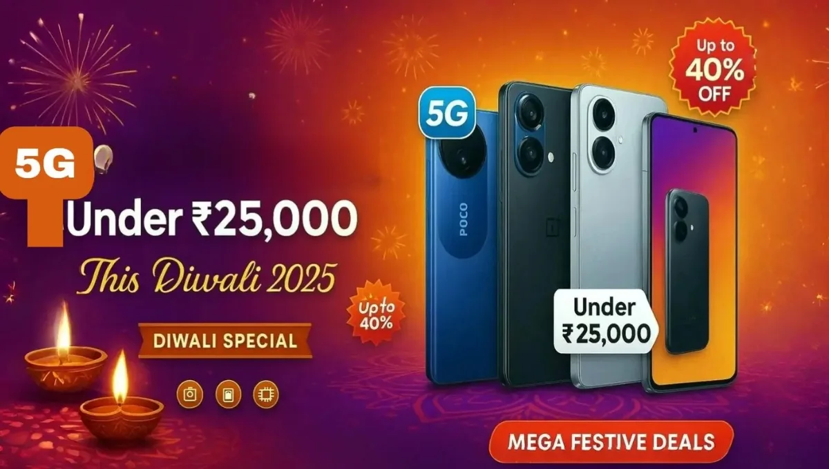 Diwali 2025 पर गिफ्ट करें टेक्नोलॉजी का तोहफा ₹25,000 से कम में ये हैं टॉप 5 स्मार्टफोन्स